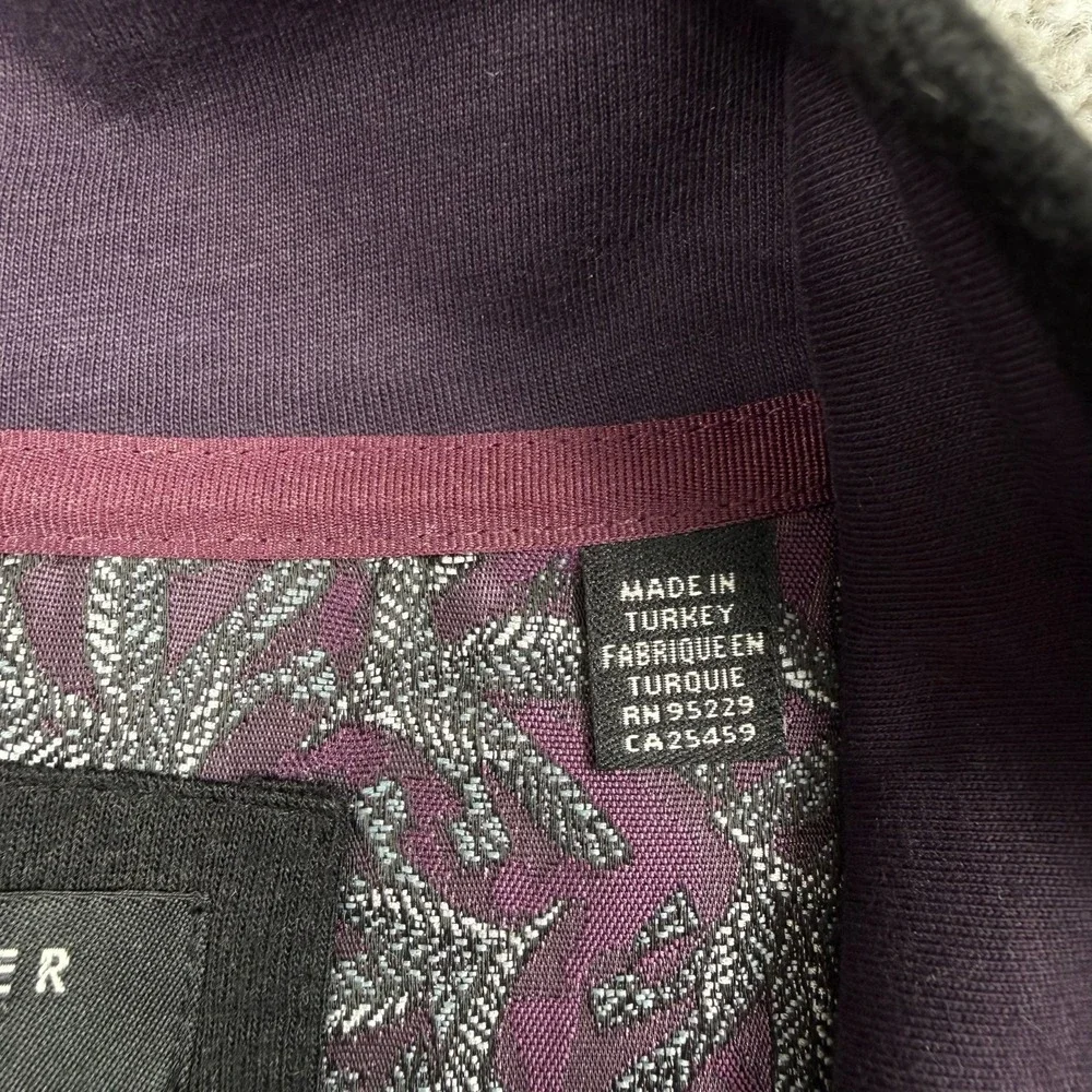 Ted Baker Valerio Sweater Men's XL Size 5 Black 1/4 Zip Wool Blend Pullover